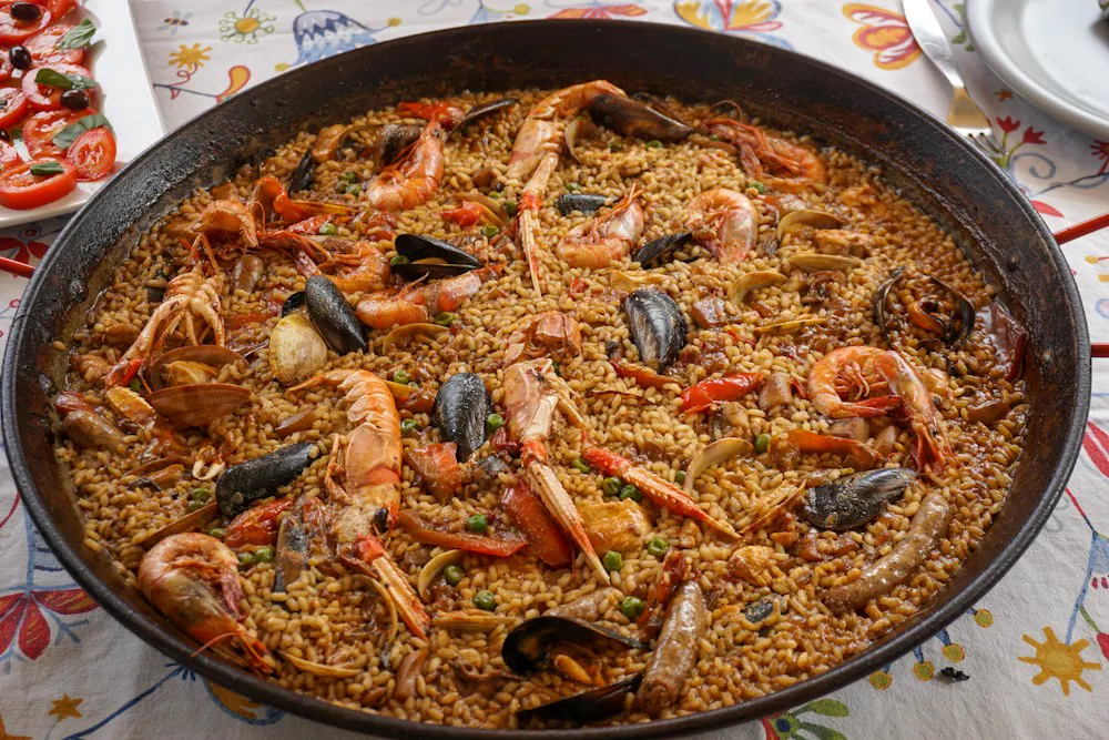 Paella vista desde arriba